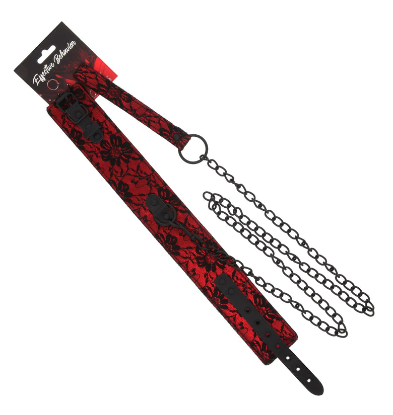 COLLAR PLUSH LACE W/LEASH