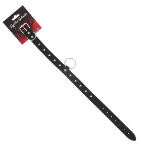 COLLAR BLACK RIVET SPIKES LEATHER