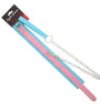 COLLAR PINK/BLUE PU W/LEASH