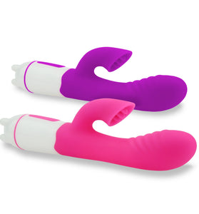Bendable Rabbit Vibrator with Clitoral Licking - Beach Babe