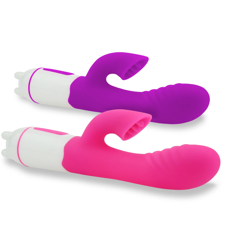 Bendable Rabbit Vibrator with Clitoral Licking - Beach Babe