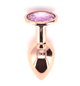 BJ STAINLESS STEEL PLUG -ROSE GOLD-PK JEWEL