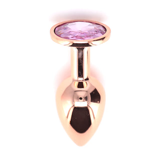BJ STAINLESS STEEL PLUG -ROSE GOLD-PK JEWEL