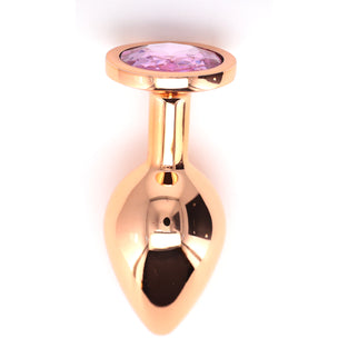 BJ STAINLESS STEEL PLUG -ROSE GOLD-PK JEWEL-M