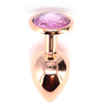 BJ STAINLESS STEEL PLUG -ROSE GOLD-PK JEWEL-L