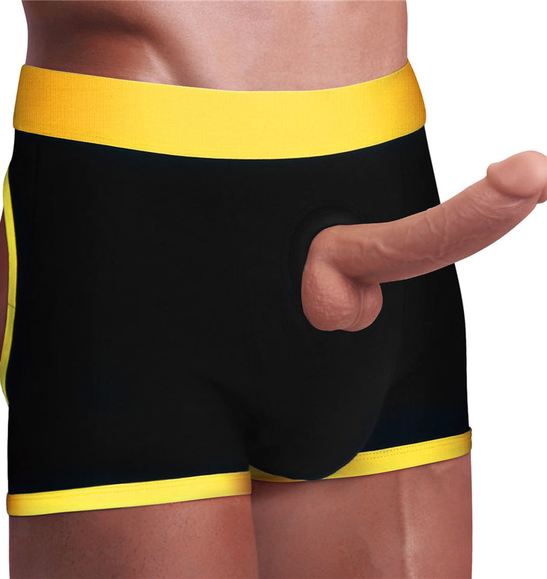 INGEN UNISEX HORNY STRAPON SHORTS BLACK/YELLOW