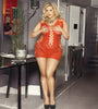 EXTRA SEXY CROCHET MINI CHEMISE RED O/S