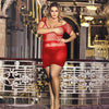 EXTRA SEXY MESH MINI CHEMISE RED O/S