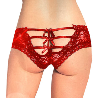 NAUGHTY BOW TIES BIKINI PANTY RED