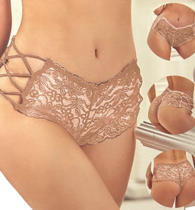 HIGH  AND MIGHTY STRAPPY SIDE LACE PANTY NUDE