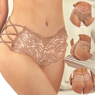 HIGH  AND MIGHTY STRAPPY SIDE LACE PANTY NUDE