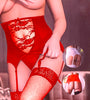 TOTAL CONTROL LACE CUT OUT GARTER BELT RED XL/2XL