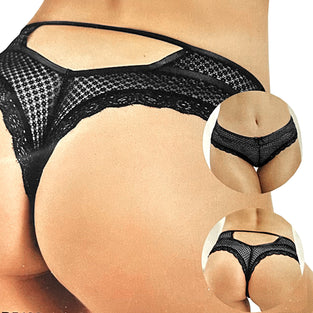 BACK STREET LACE OUT PANTY BLACK