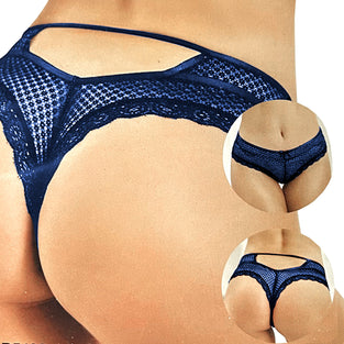 BACK STREET LACE OUT PANTY NAVY BLUE
