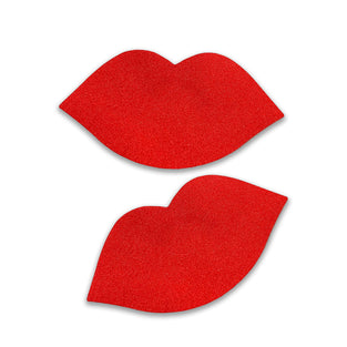 SATIN RED LIPS PASTIES