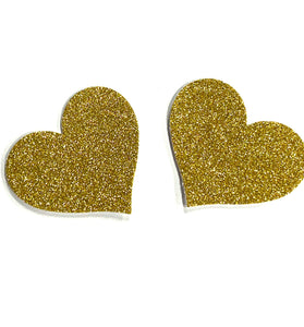 GLITTER SHINE GOLD HEART PASTIES