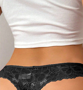 SI LACE TOP THONG 2 PACK PANTY RED/BLACK