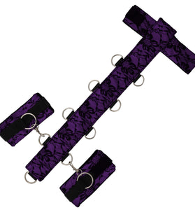 LACE SEDUCTIONS NECK AND WRIST RESTRAINT - PURPLE