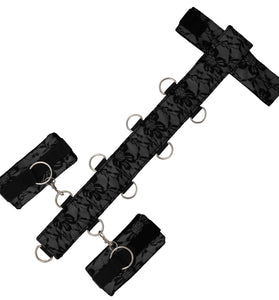 LACE SEDUCTIONS NECK AND WRIST RESTRAINT - BLACK