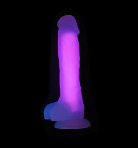 Glow-In-The-Dark Dick with Balls, Suction Cup Dildo - Night Lights