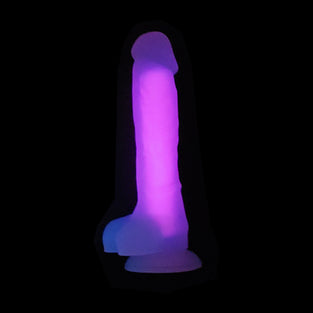 Glow-In-The-Dark Dick with Balls, Suction Cup Dildo - Night Lights