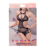 SI FISHNET LACE BODYSUIT-OS-BLACK