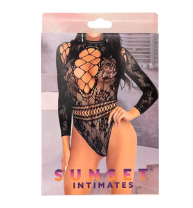 SI LACE BODYSUIT-OS-BLACK