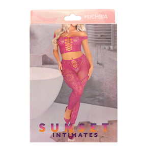 SI CROP TOP & LEGGINGS-OS-FUCHSIA