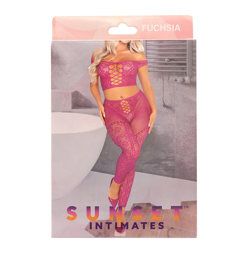 SI CROP TOP & LEGGINGS-OS-FUCHSIA