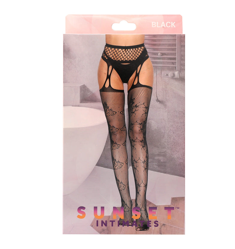 SI SUSPENDER HOSIERY-OS-BLACK