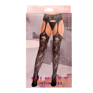 SI GARTER BELT HOSIERY-OS-BLACK