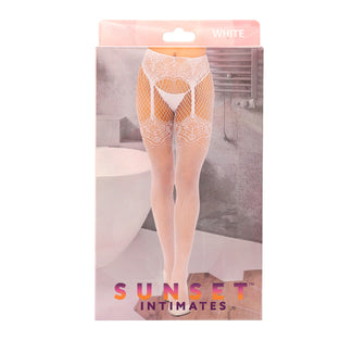 SI GARTER BELT HOSIERY-OS-WHITE