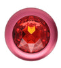 ANAL PLUG AL ALLOY LARGE RED WITH RED JEWEL
