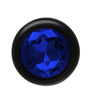 ANAL PLUG AL ALLOY BLACK WITH BLUE JEWEL