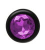 ANAL PLUG AL ALLOY BLACK WITH PURPLE JEWEL