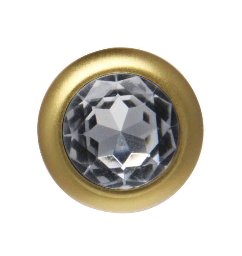 BOTTOM JEWELS GOLD ALLOY W/ CLEAR JEWEL SMALL PLUG