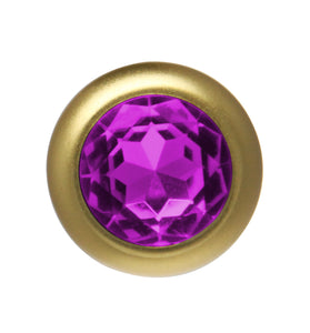 ANAL PLUG AL ALLOY GOLD WITH PURPLE JEWEL