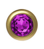 ANAL PLUG AL ALLOY GOLD WITH PURPLE JEWEL