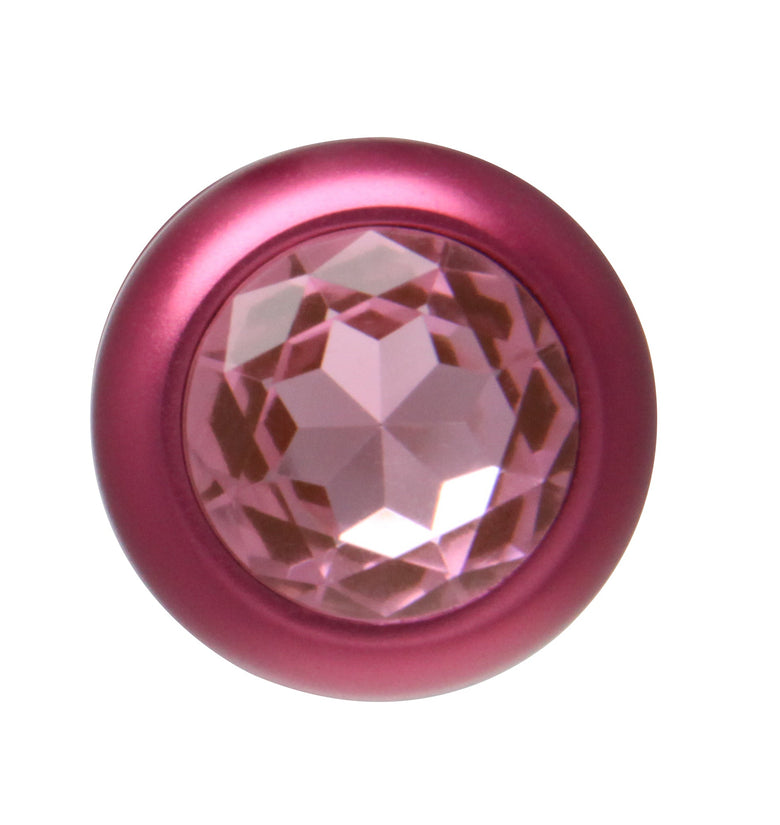 BOTTOM JEWELS RED ALLOY W/ PINK JEWEL SMALL PLUG