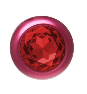 ANAL PLUG AL ALLOY SMALL RED WITH RED JEWEL