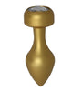 Alloy Butt Plug with Clear Jewel, Gold Medium