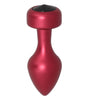 Alloy Butt Plug with Black Jewel, Red Small