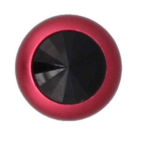 ANAL PLUG AL ALLOY LARGE RED WITH BLACK JEWEL