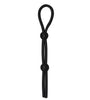 DOUBLE BARREL LONG SILICONE LASSO COCK RING - BLACK