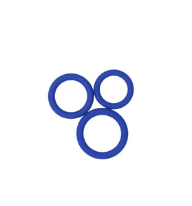 STAMINA SET 3PC SILICONE COCK RINGS - BLUE