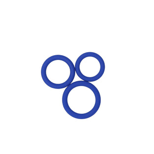 STAMINA SET 3PC SILICONE COCK RINGS - BLUE