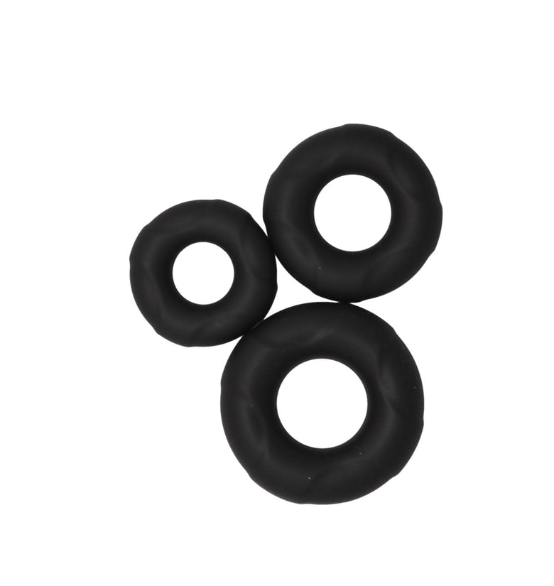 Brawny Bands Cock Ring Set - Black