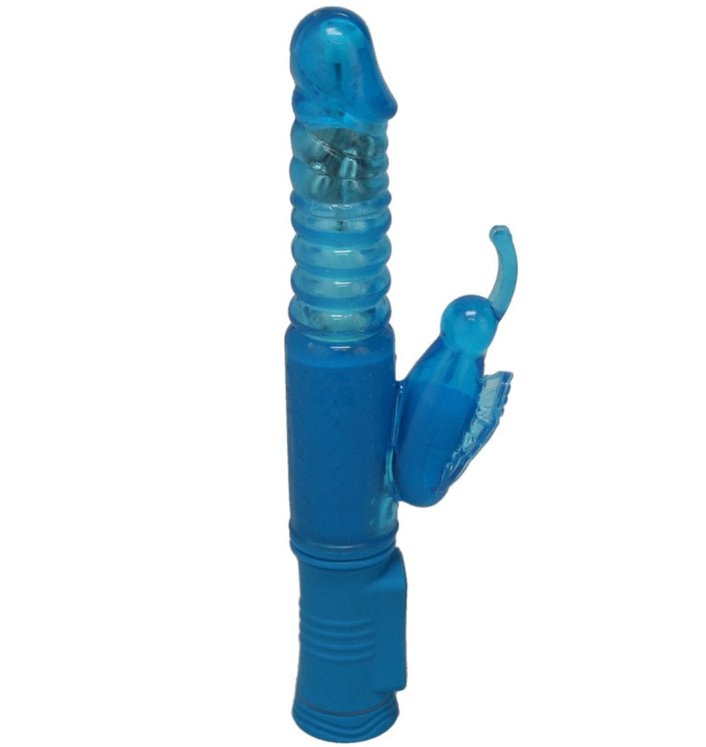 Thrusting Rabbit Vibe with Inner Beads - Butterfly Tickler