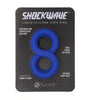 Shockwave Silicone Double Cock Ring - Blue