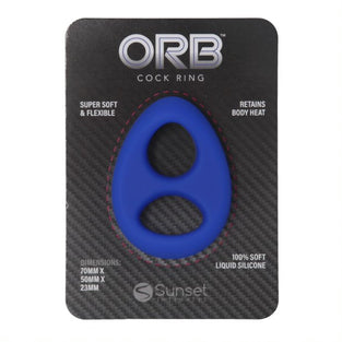 ORB TEARDROP SILICONE COCK RING - BLUE